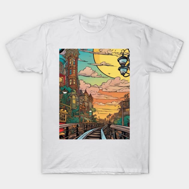 Vintage Train Track T-Shirt by PrintDrapes